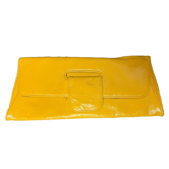 Urban Expressions Yellow Fall Clutch Vegan Leather - Picture 1 of 9